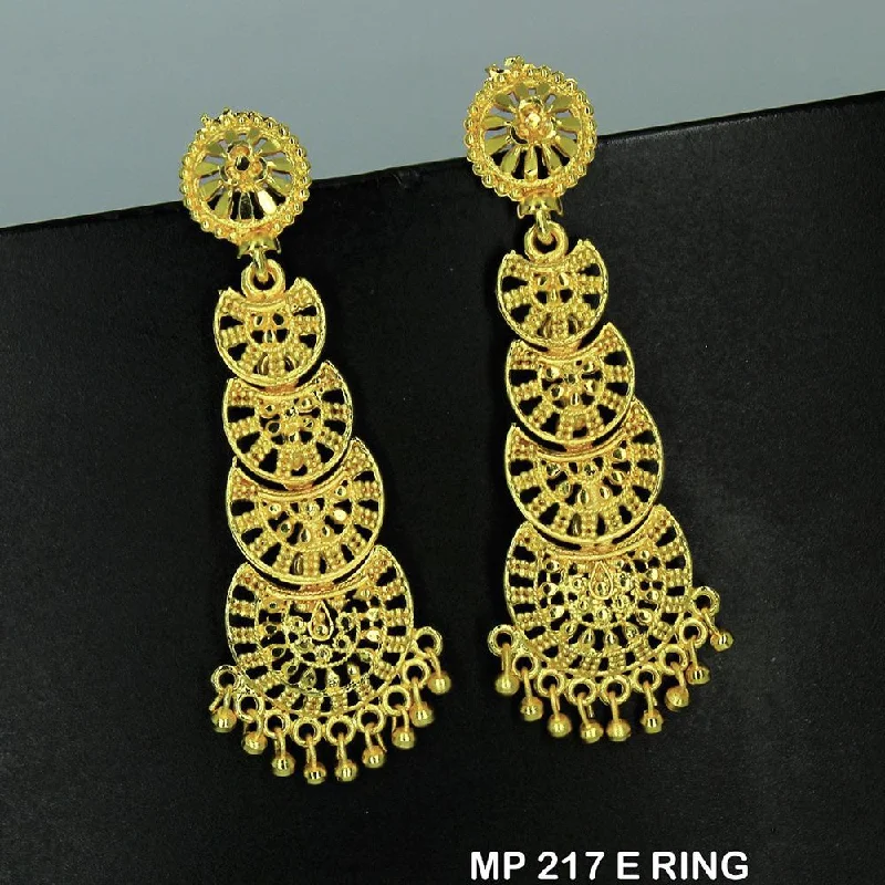 women’s diamond stud earrings-Mahavir Forming Gold Plated Jhumki Earrings  - MP E RING 217