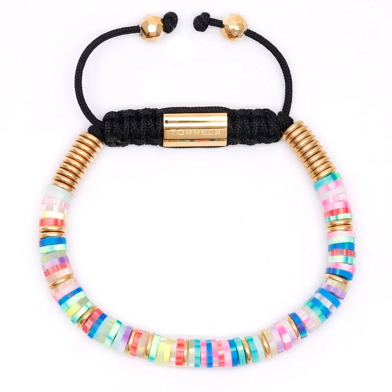 women’s tennis bracelets-Tulum Collection - Rainbow Gold