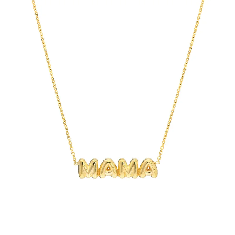 women’s delicate necklaces-14K Yellow Gold "Mama" Bubble Necklace