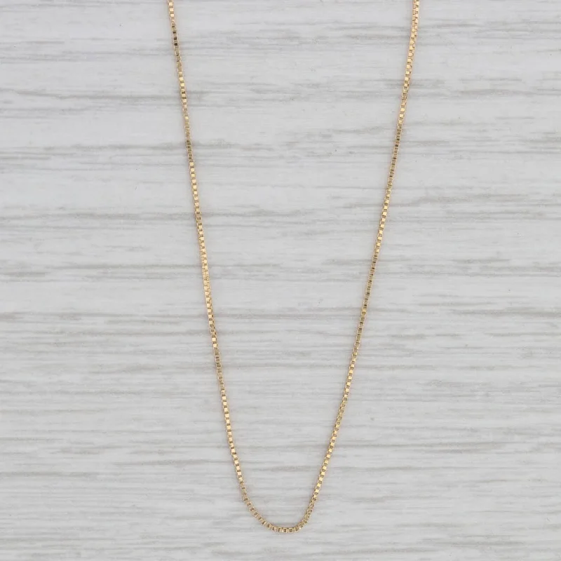 women’s chunky statement necklaces-18" Box Chain Necklace 14k Yellow Gold 0.6mm