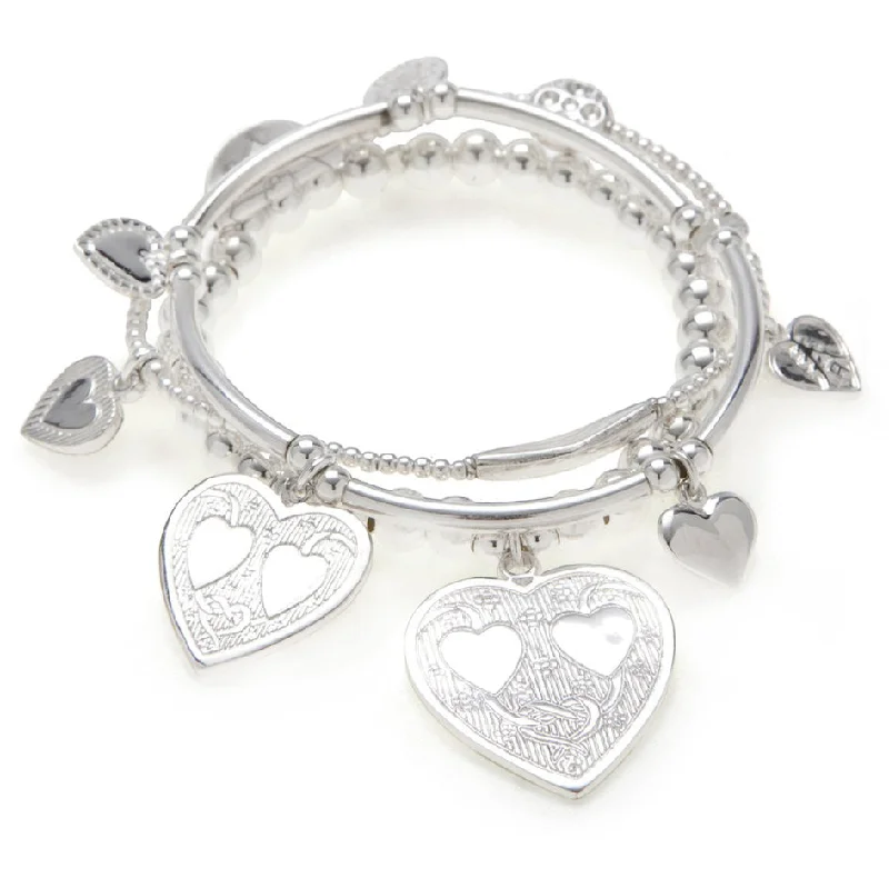 women’s classic bracelets-LOVE & CONNECTION 3-Stack in Sterling Silver