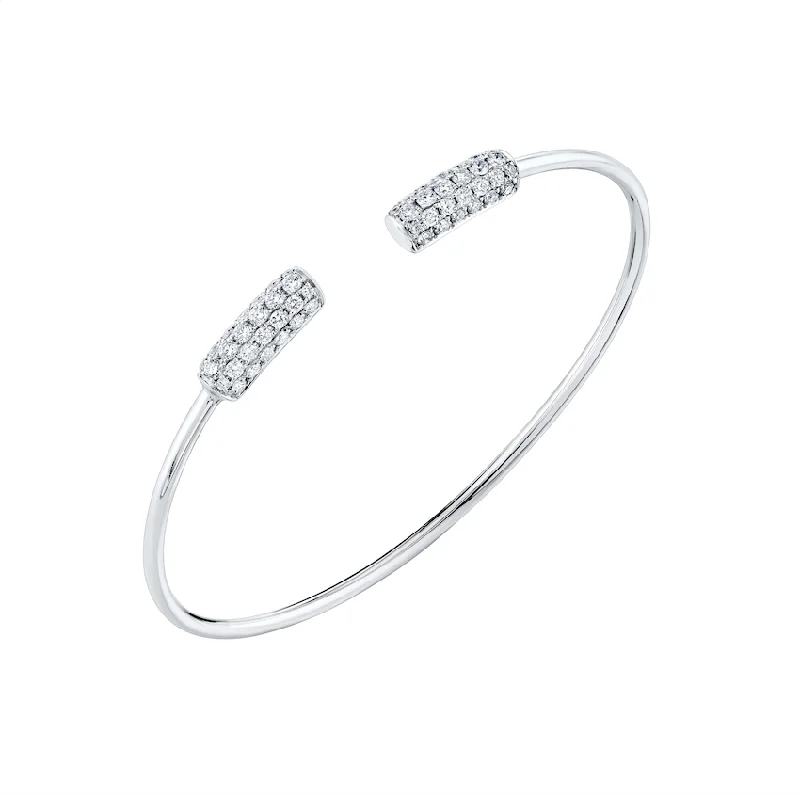 women’s gold bracelets-Pave Diamond Flex Cuff Bracelet