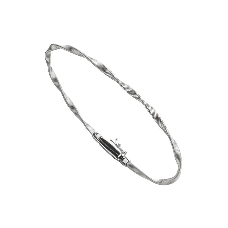 women’s stretch bracelets-Marrakech Collection 18K White Gold Soft Bangle