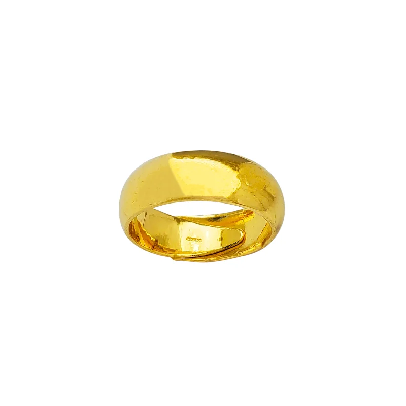 women’s simple engagement rings-[8mm] Glossy Wedding Band Ring (24K)