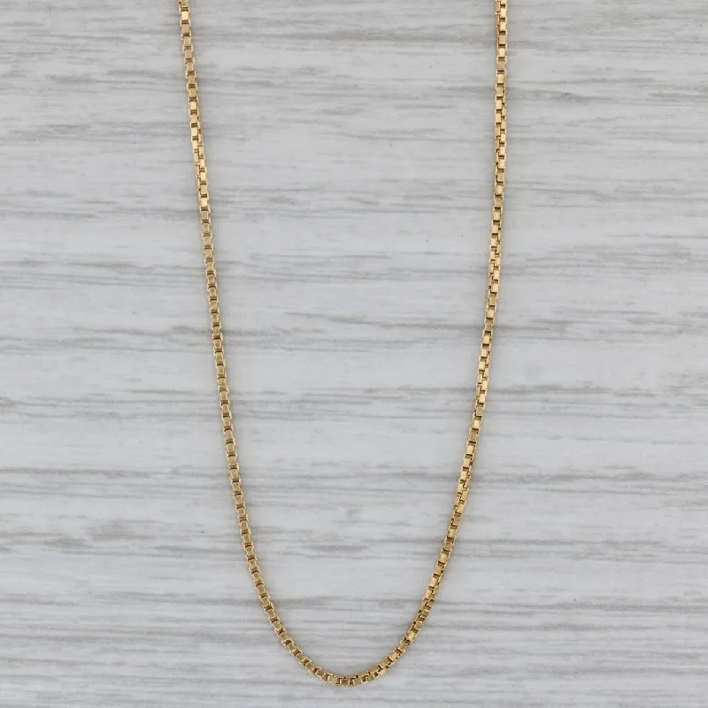 women’s elegant gemstone necklaces-Box Chain Necklace 18k Yellow Gold Italian 24.75" 1mm