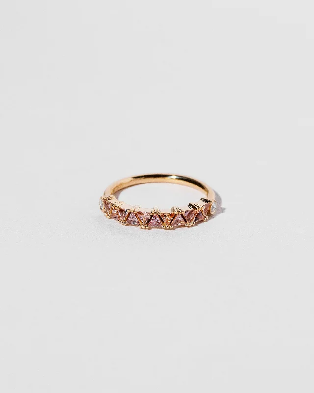 women’s luxury rings-Eleven Trillion Ring - Peach Sapphire