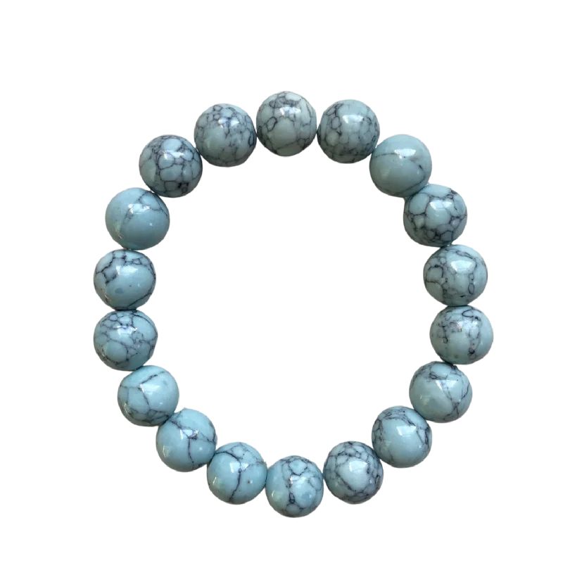 women’s bangle sets-Ice Blue Magnesite 10mm