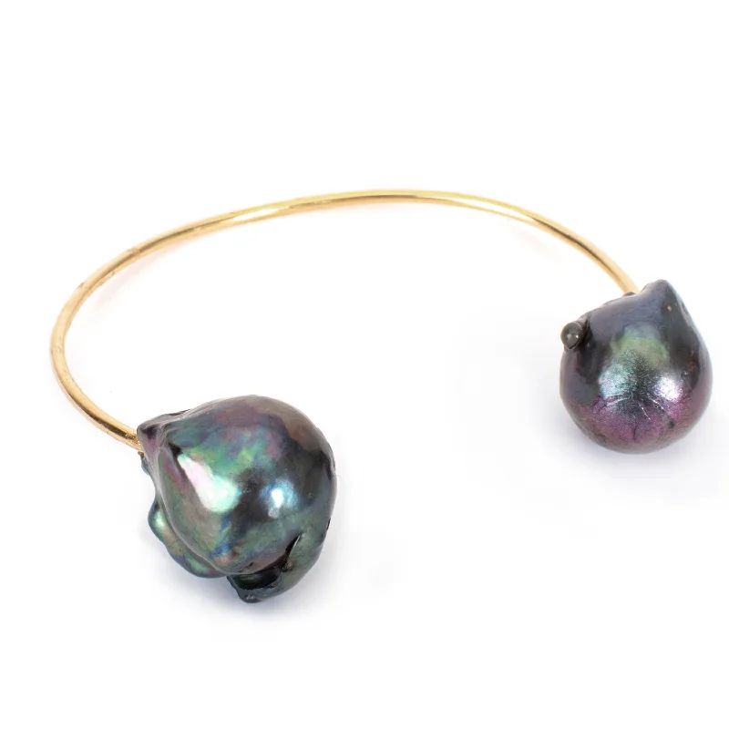 women’s gemstone bracelets-Pearl Cuff