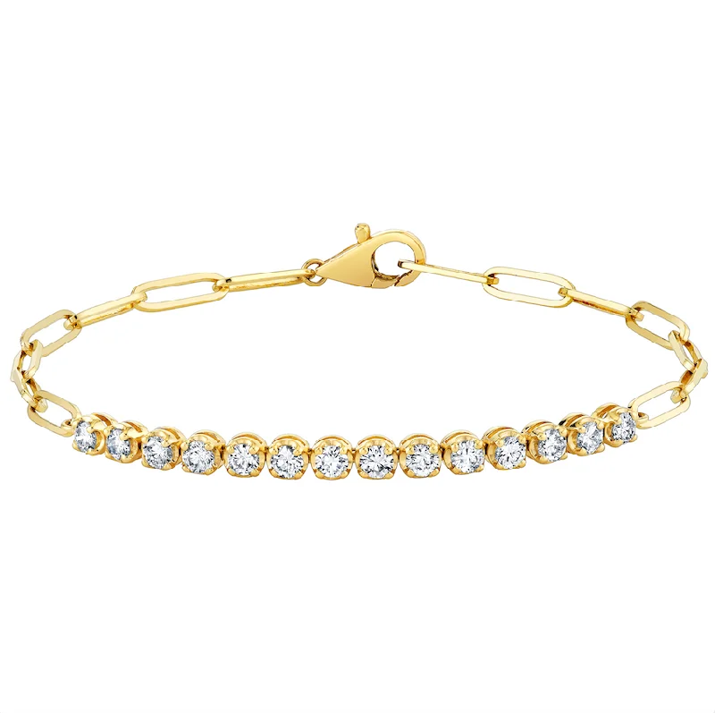 women’s vintage diamond bangles-Paperclip Tennis Bracelet