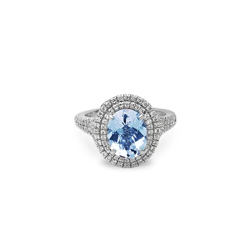 women’s sapphire diamond rings-Pastel Diamond Oval Ring