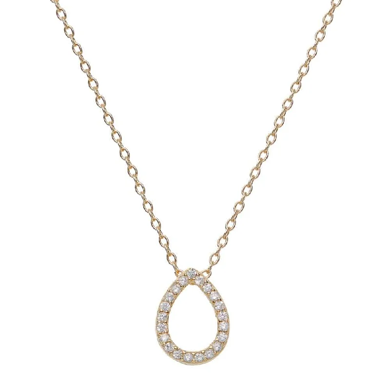 women’s gemstone necklaces-DEWDROP NECKLACE, GOLD