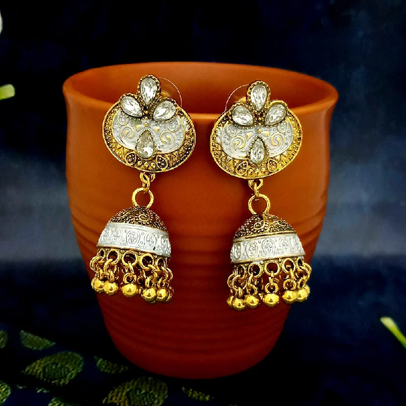 women’s stud earrings-JewelJunk Gold Plated Jhumka