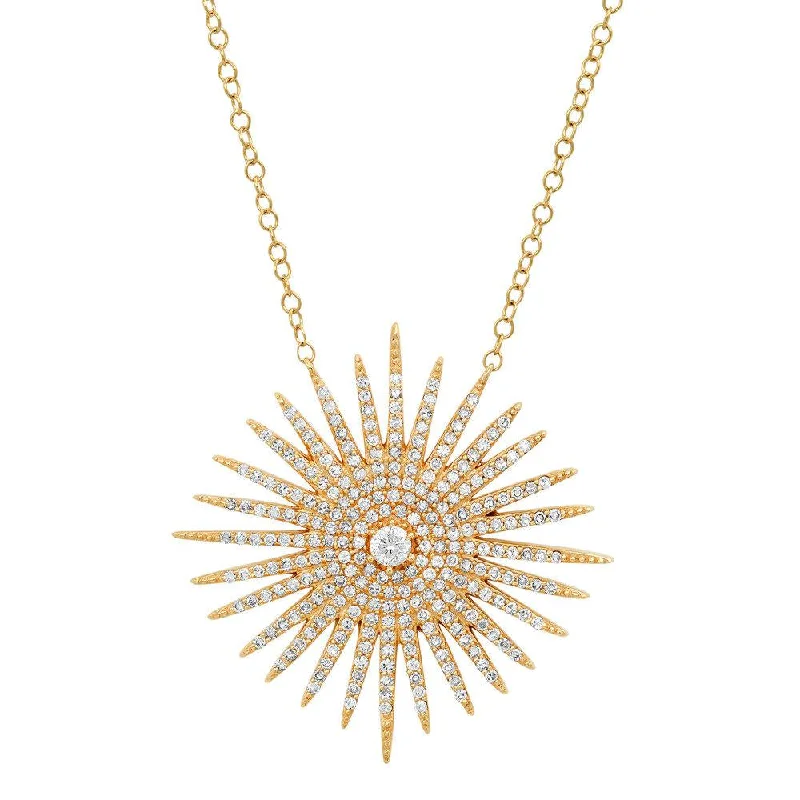 women’s long pendant necklaces-SUPERNOVA DIAMOND NECKLACE, GOLD