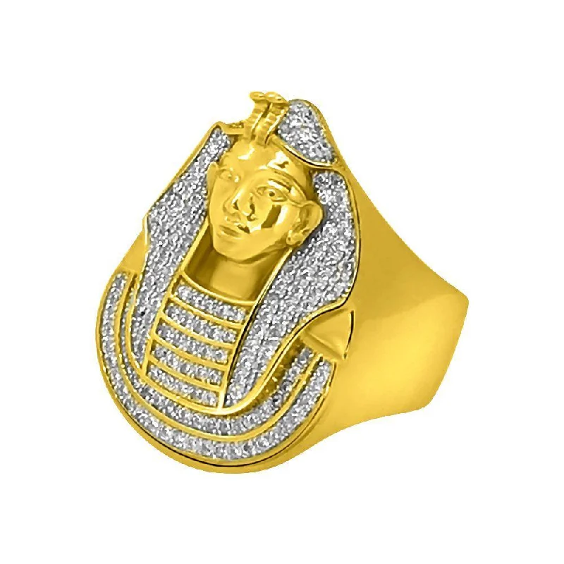 women’s matching rings-Gold .925 Sterling Silver CZ Pharaoh Ring