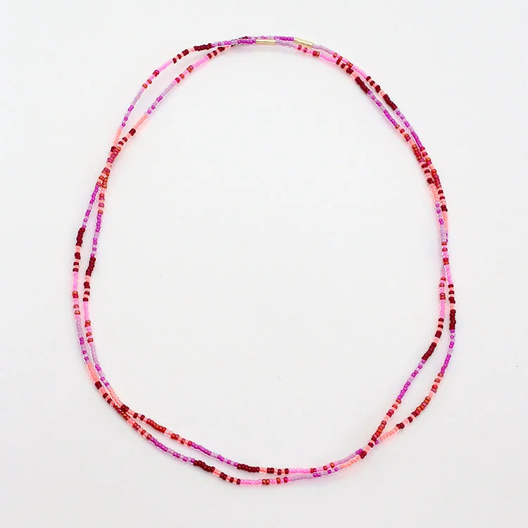 women’s bracelet sets-Shimmer Chokers / Pink