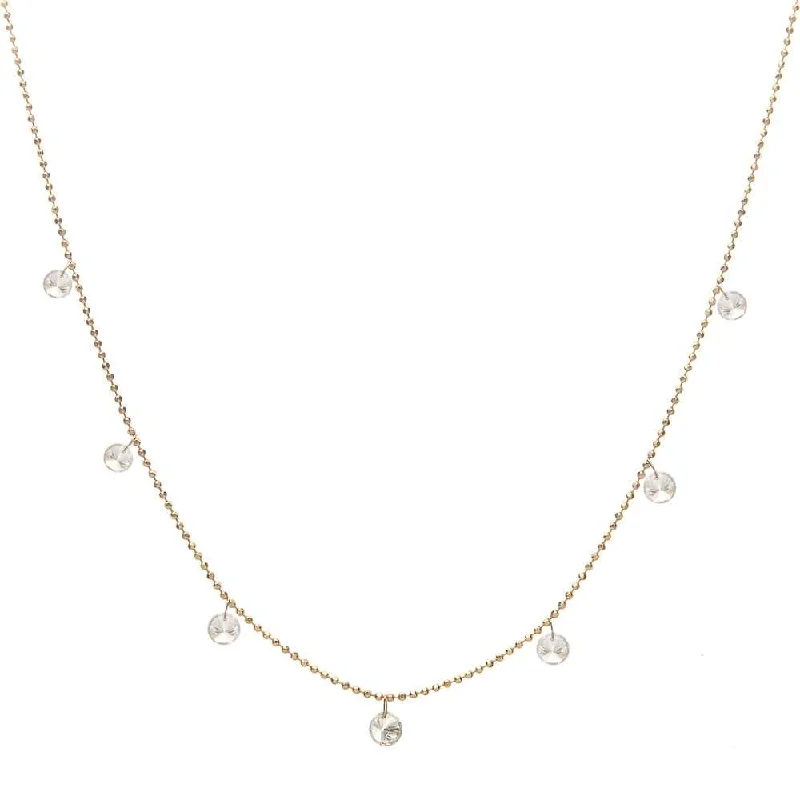 women’s chic necklaces-DAZZLING SEVEN DIAMOND NECKLACE, GOLD