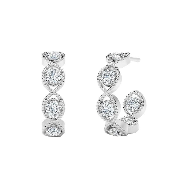 women’s clip-on earrings-Diamond Tribute Hoops