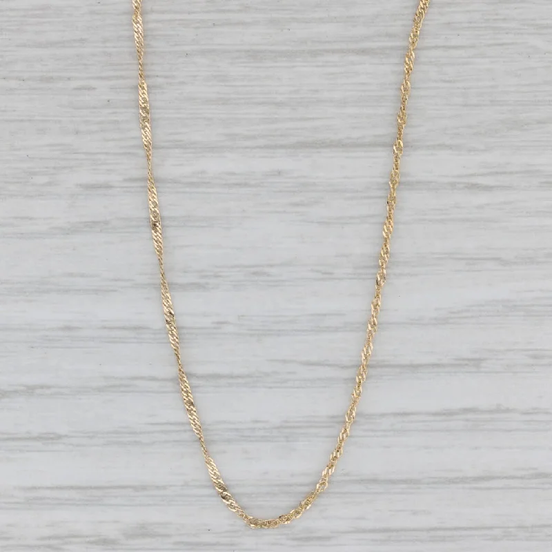 women’s choker chain necklaces-19" 1.2mm Singapore Chain Necklace 14k Yellow Gold