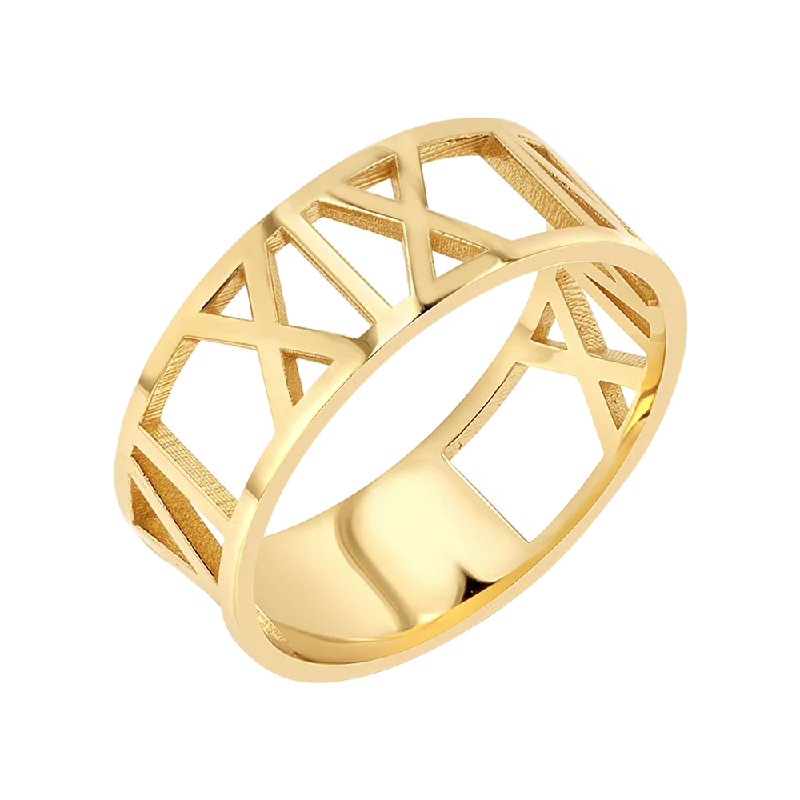 women’s twisted rings-Custom Roman Numeral Ring