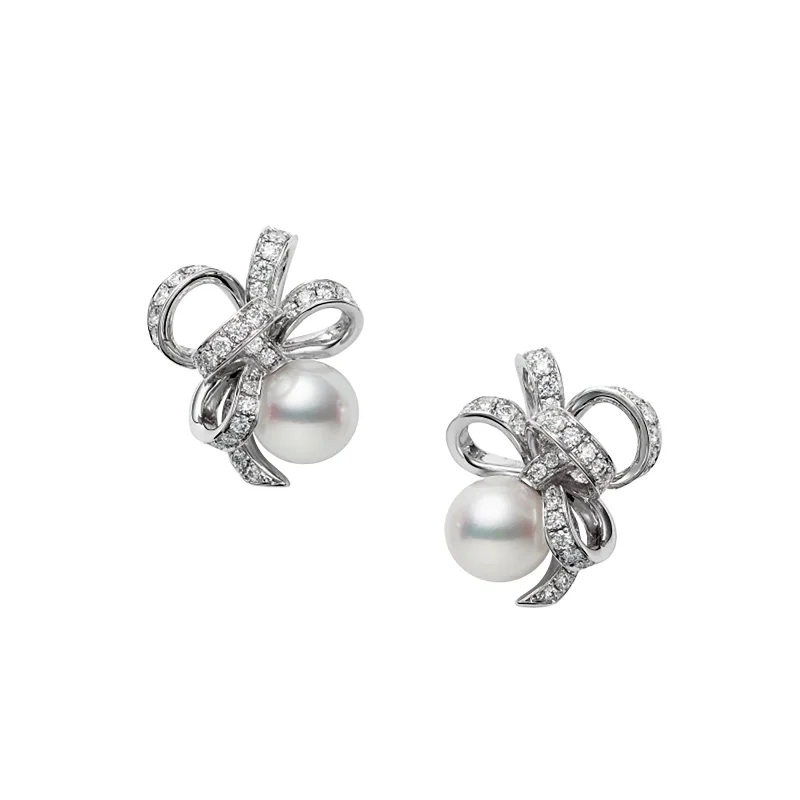 women’s silver earrings-Jeux de Rubans Earrings