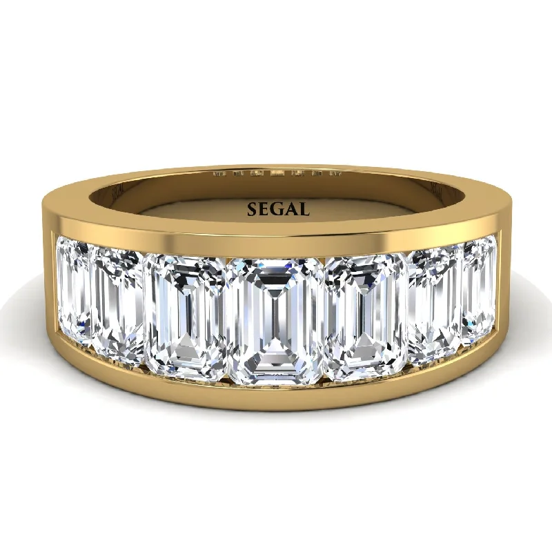 women’s twisted band engagement rings-Emerald Cut Diamond Eternal Elegance Wedding Band - Shelby No. 1