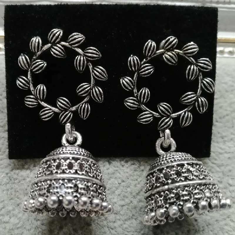 women’s infinity earrings-Tahura Oxidized Plated Pack Of 24  Jhumki Earrings - TAHEAR56