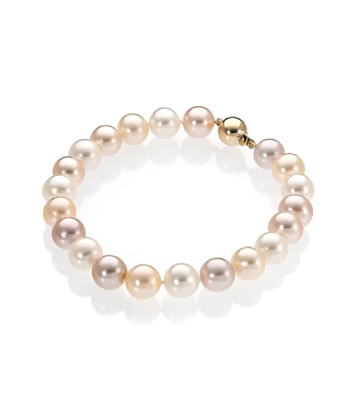 women’s crystal bangles-Pearl Bracelet Luxury 18k Gold