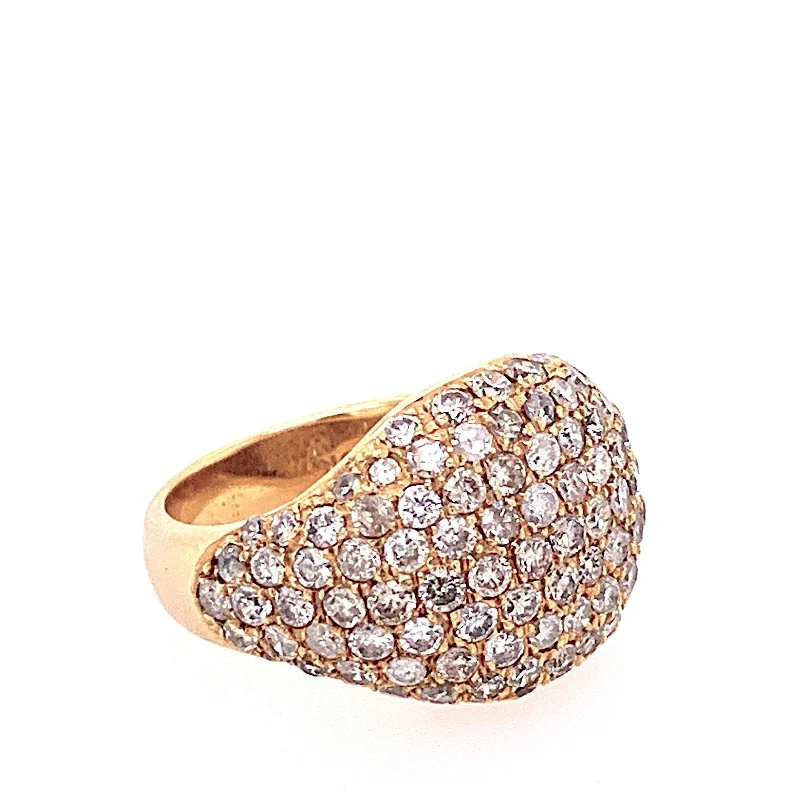 women’s statement fashion rings-Diamond Domed Ring