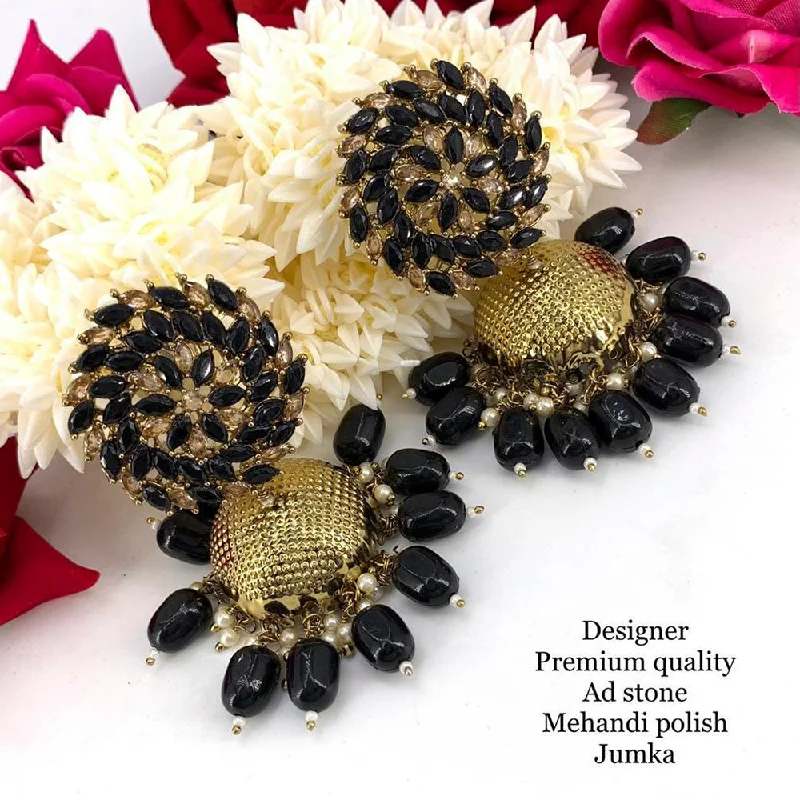 women’s personalized earrings-Sai Fashion Gold Plated AD Stone Designer Jhumki Earrings