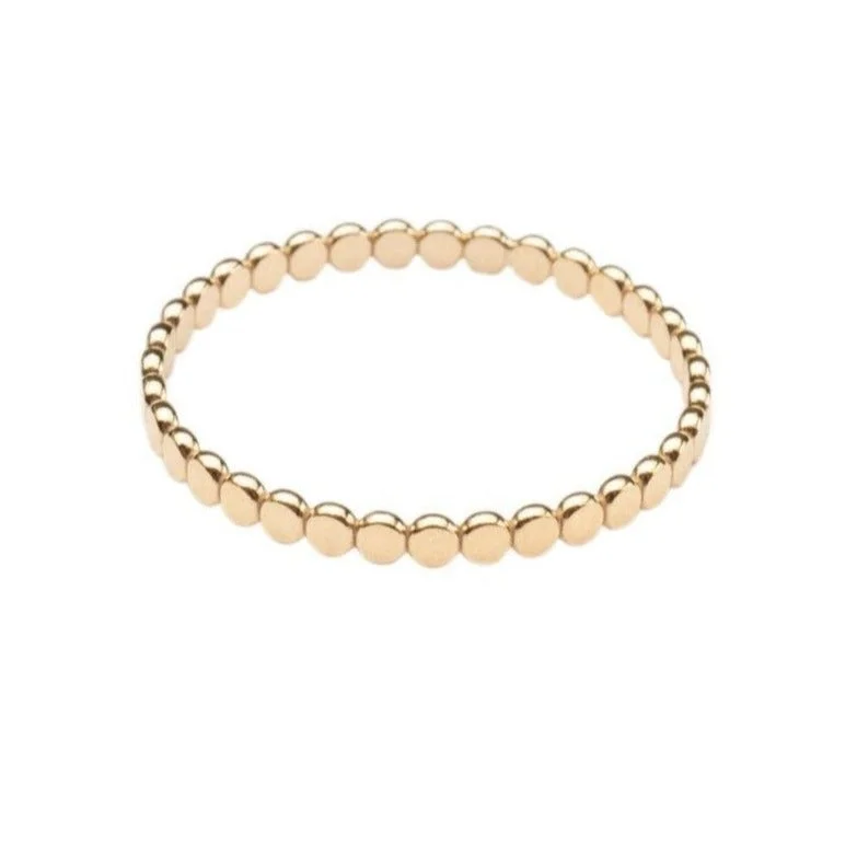 women’s minimalist engagement rings-Gold Filled Flat Beaded Stacking Ring