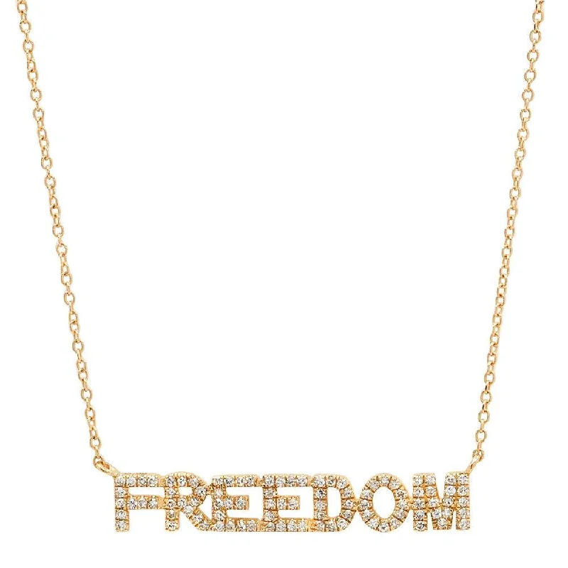 women’s rainbow gemstone necklaces-FREEDOM DIAMOND NECKLACE, GOLD