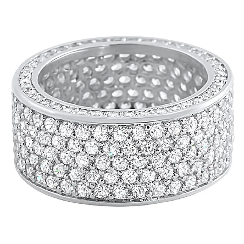 women’s round diamond rings-360 Eternity CZ Bling Bling Ring