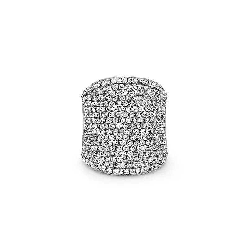 women’s matching gemstone rings-Diamond Ultra Wide Pave Band Ring