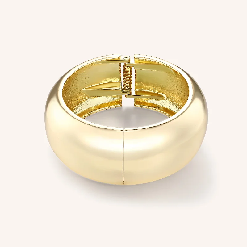 women’s mixed metal bracelets-Bold Gold Bangle