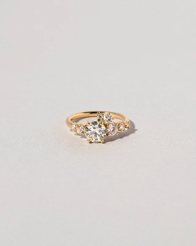 women’s two-tone rings-Luna Ring - White Diamond