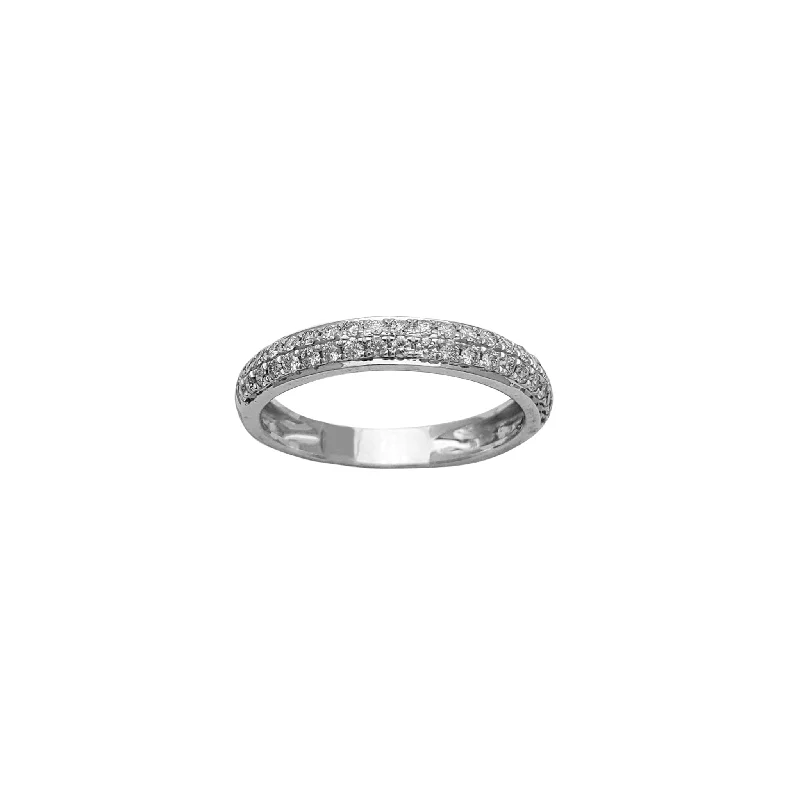 women’s diamond band engagement rings-Diamond Pave Wedding Band Ring (14K)