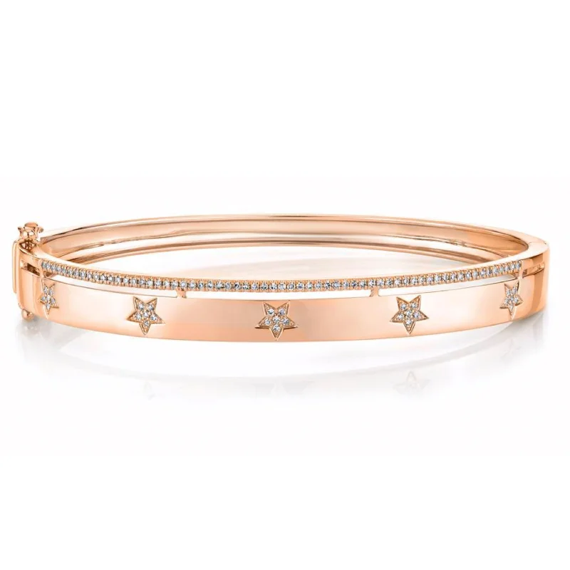 women’s pearl bracelets-Star Bangle