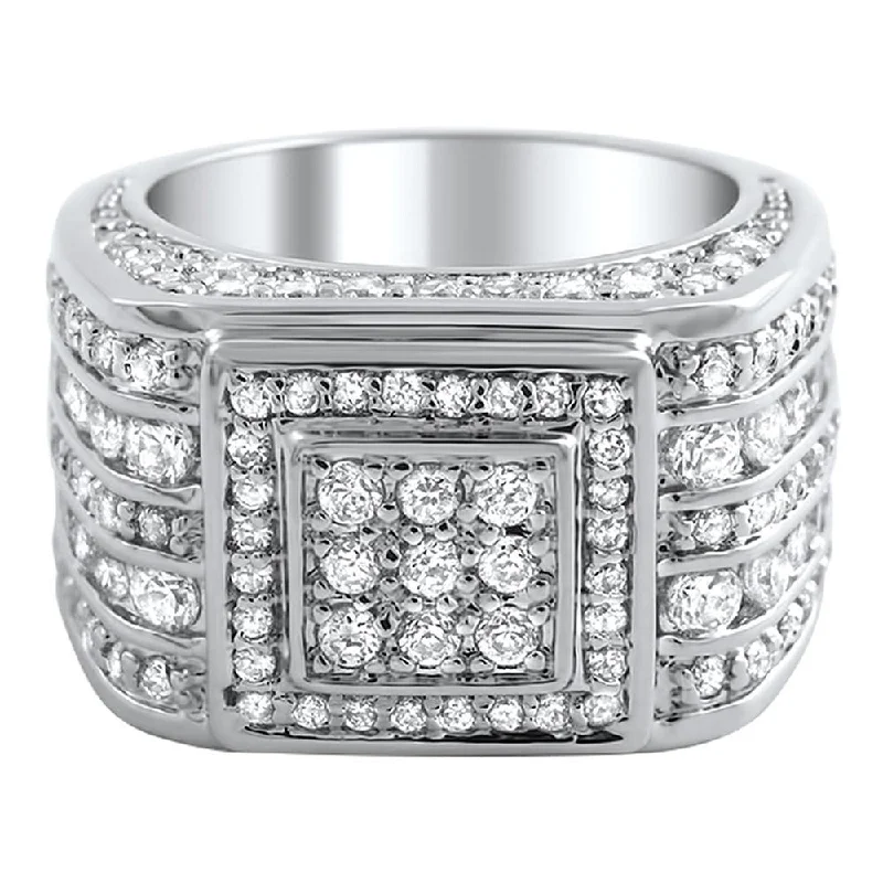 women’s sapphire diamond rings-Godfather Custom CZ Bling Bling Ring