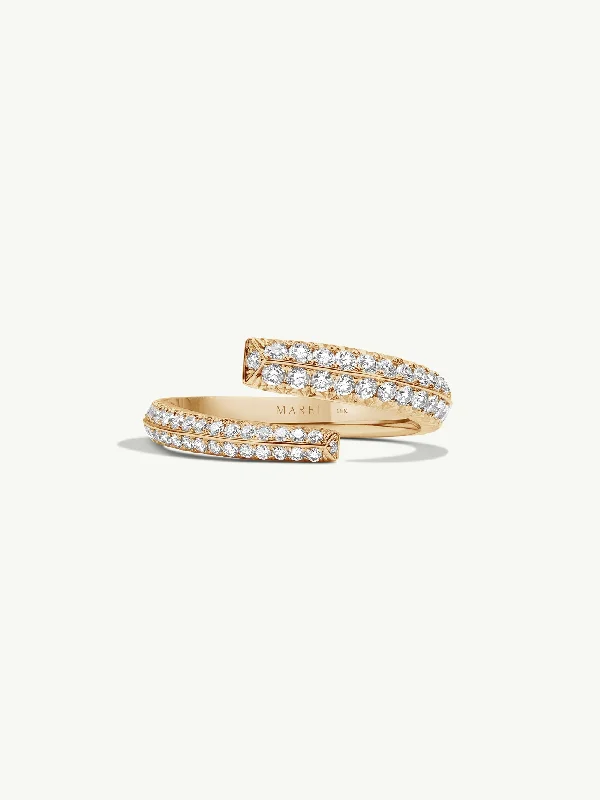 women’s promise rings-Pythia Serpentine Coil Ring With Pavé-Set Brilliant White Diamonds In 18K Yellow Gold