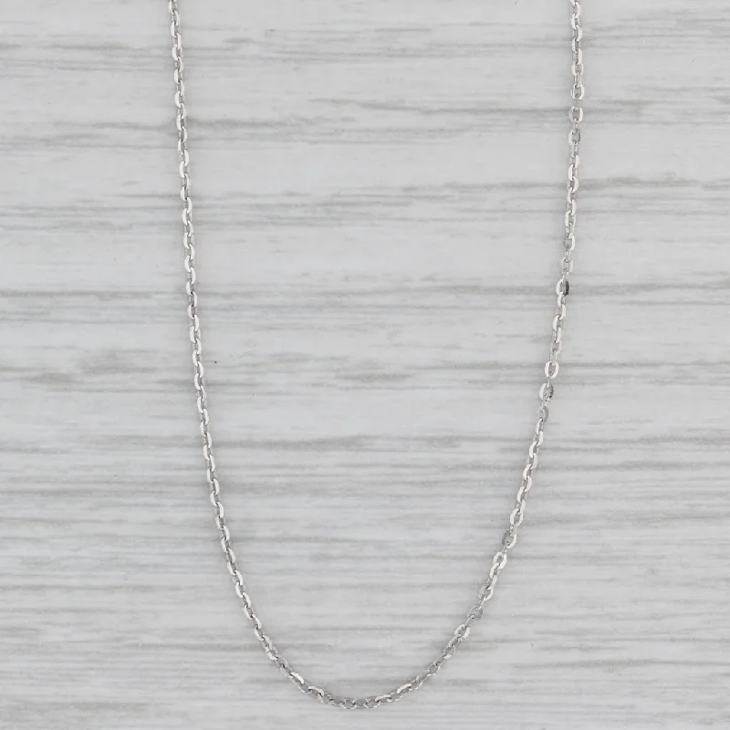 women’s statement necklaces-Cable Chain Necklace 18k White Gold 17.75" 0.6mm Italian