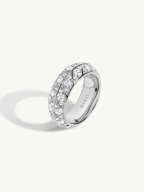 women’s engagement rings with colored stones-Palmyra Eternity Band With Brilliant White Diamond In Platinum, 8mm