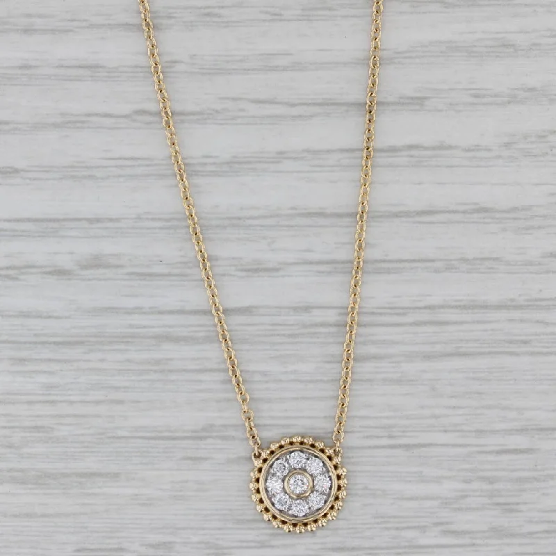 women’s gold choker necklaces-0.31ctw Lab Grown Diamond Circle Pendant Necklace 14k Gold 17.75" Cable Chain