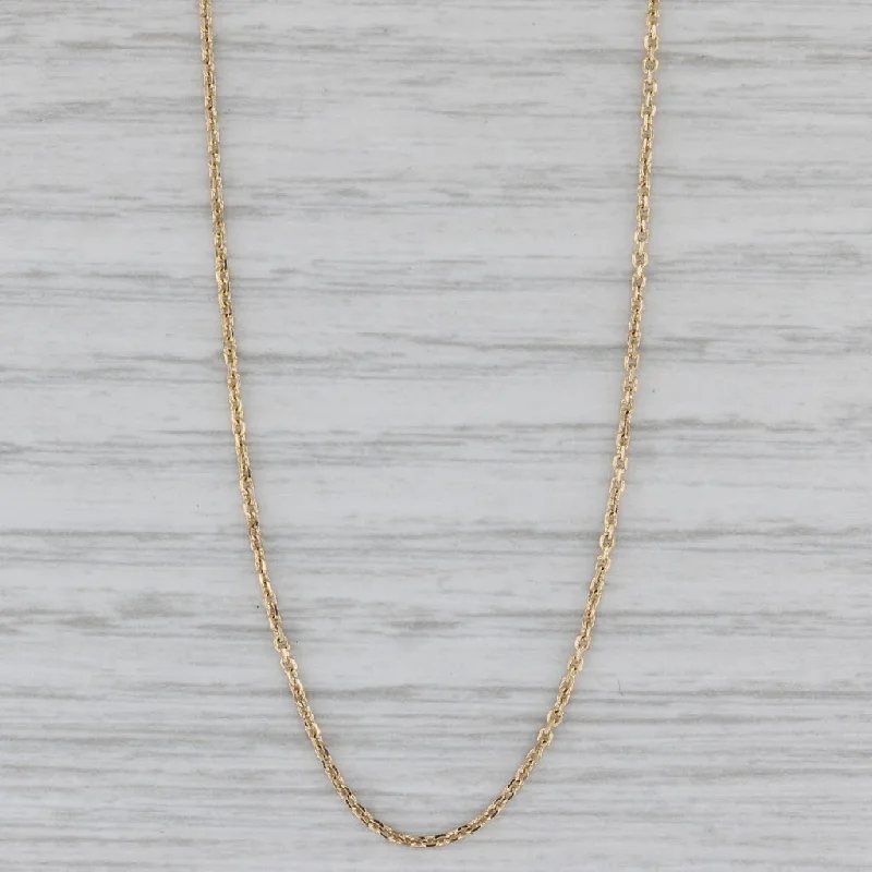 women’s crystal necklaces-Cable Chain Necklace 14k Yellow Gold 18.75" 0.8mm