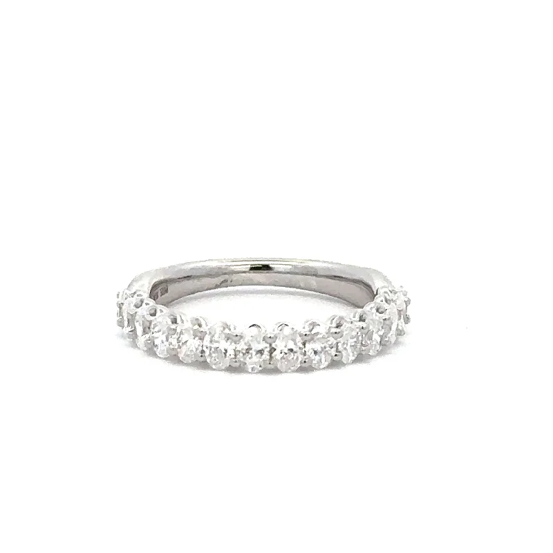 women’s vintage style engagement rings-Oval Cut Diamond Wedding Band in White Gold