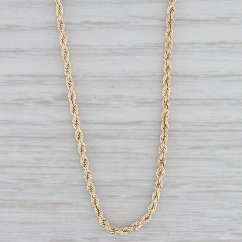 women’s floral necklaces-18" 2mm Rope Chain Necklace 14k Yellow Gold