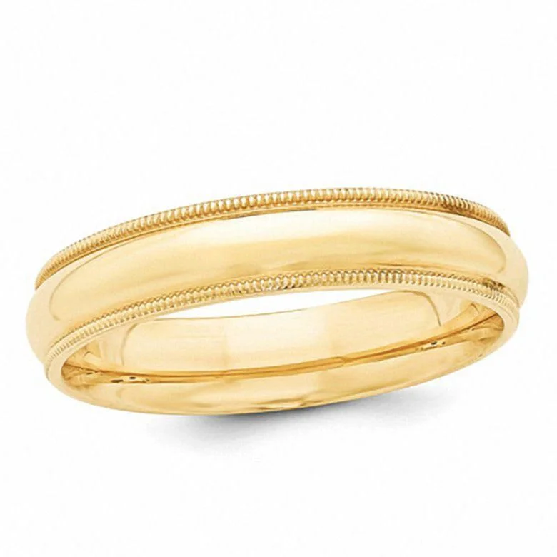 women’s art deco engagement rings-Men's Milgrain 14k Yellow Gold (6mm) Wedding Band.