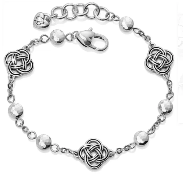 women’s beaded bangles-Interlok Petite Station Bracelet From the Interlok Collection By Brighton