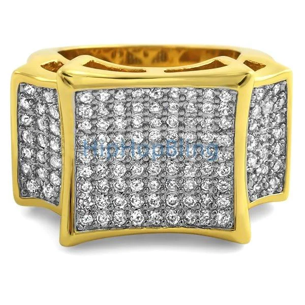 women’s men’s engagement rings-Kite Bling Bling Ring Gold Micro Pave Set