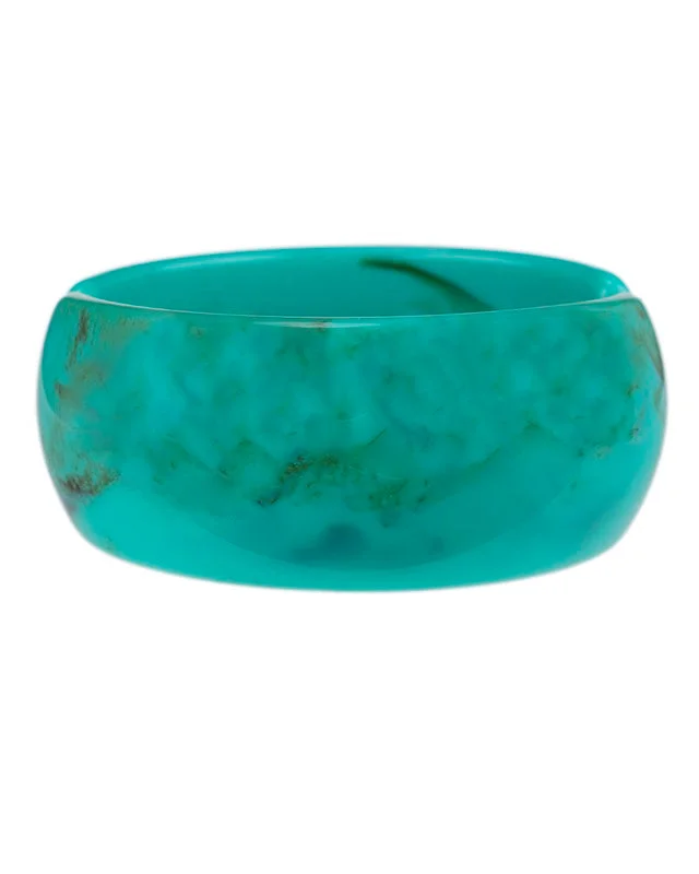 women’s diamond bangles-Turquoise Resin Cuff