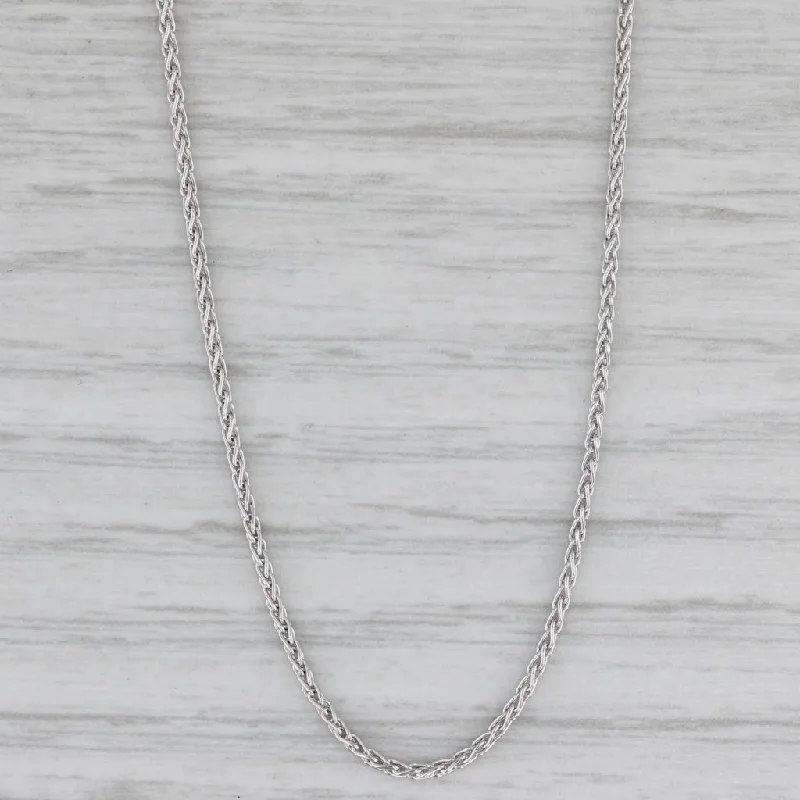 women’s diamond necklaces for brides-Wheat Chain Necklace 14k White Gold 18" 1.1mm